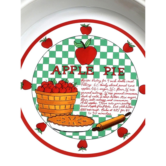 Vintage Apple Pie Recipe Baking Dish Over and Back Inc Indoor Outfitters 10.5x2" - Picture 2 of 7
